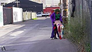harley quinn rachel luxe fucked by gibby the clown joker big black cock huge tits interracial cosplay