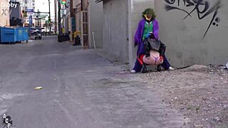 harley quinn rachel luxe fucked by gibby the clown joker big black cock huge tits interracial cosplay