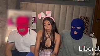 Bunny Costume Latina Craves Anal Tail Plug Insertion