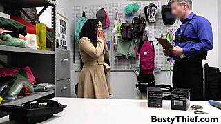 brianna bourbon's huge tits bounce as she fucks officer on desk??