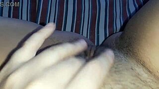 Parents gone, i finger my big clit hairy pussy to wet orgasm