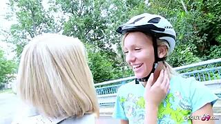 Skinny Coed Virgins Caught Kissing Lead to Outdoor Lesbian Fuck