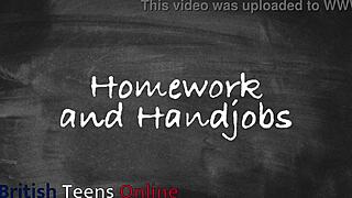 Handjobs During Homework Leave Me Covered in Cum Emotions.