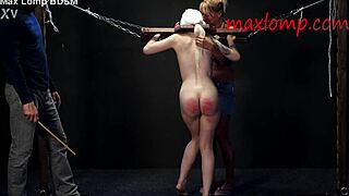 that sadistic guy canes this petite blonde milf's narrow ass hard
