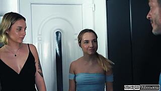 European teen 18+ gets fucked hard by BFF's stepdad monster cock