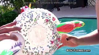 Why Fuck a Broke Busty Asian Teen Poolside?