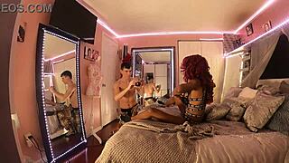 Anastasia Valentine bares big tits in private ebony shoot with Aiden