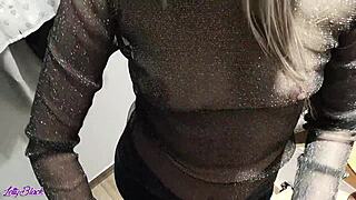 whoa, letty black totally caught giving a blowjob bent over in the dressing room