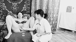 Lesbian milf doctor checkup big boobs puffy butt anal roleplay voyeur hidden cam