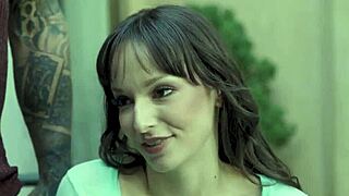 wife cheats cozy with stud's monster cock pounding her tight shaved pussy hard