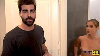 hunt4k hunter pays friend's gf for desk sex while he watches cuckold blowjob
