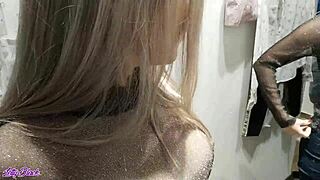 whoa, letty black totally caught giving a blowjob bent over in the dressing room