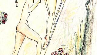 These vintage erotic drawings capture hairy retro passion perfectly