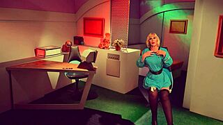 Granny nurse Chapel Borg checks on her patient in the hospital with some special attention and care during their visit