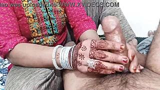 muslim mistress dirty talks servant into handjob massage with huge cock