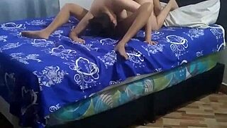 oh man i fuckd mi hermanastra y mi novia real trio sexo so hot curvy!!