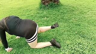 Filthy Colombian sister-in-law drags me to park, flashes thongs and pussy to tease me hard, slut wants it part 1?