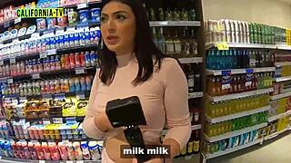 naughty influencers flash breasts and bare asses at outdoor market