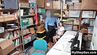 store owner's stepdaughter begs lp officer for rough pussy fuck after blackmail