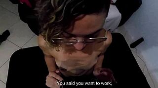 damn i went for that interview n ended up cheatin on hubby blowin the boss for the job fingers deep n moanin