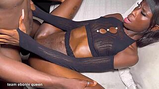 whoa messy creampie fills that skinny ghana slut's pussy 😩💦