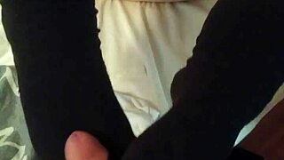 Hey, watch me stroke this cock with my socked feet fetish style 🧦🍆