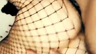 One casual night, my buddy's sister slips into lingerie and stockings, her wet pussy begging for homemade POV pounding