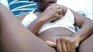 brazilian babe fingers wet pussy begging your cock on spring break bed