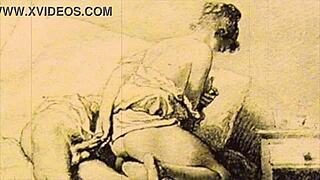 classic strokes of vintage erotic desire unfold