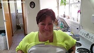 Kiwi milf sub licks wine off master's spill from her pierced pussy slut body