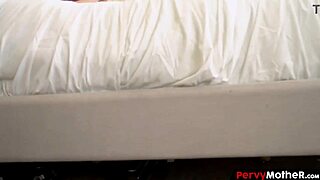 Pervy stepson spies stepmom's loud moan session