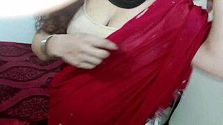 arabic stepsis in red saree moans loud fingering pussy and ass with dildo solo 😩🔥