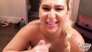 PAWG BBW NINA KAYY KNEELS DEEPTHROATS HUGE COCK RIDES TO CUM ON BIG TITS