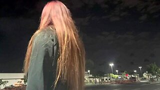 italian milf artemisia love smokes hot in los angeles public outdoor with long hair fetish tease