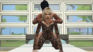 sims 4 girl gets bent over fucked rough doggystyle by gamer boyfriend in lingerie