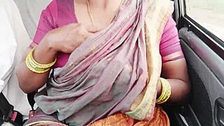 Big boobs maid gets ripped clothes car sex with dirty telugu talk