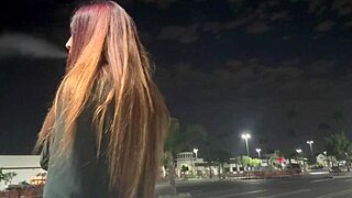 italian milf artemisia love smokes hot in los angeles public outdoor with long hair fetish tease
