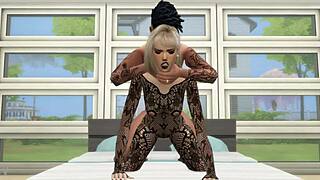 sims 4 girl gets bent over fucked rough doggystyle by gamer boyfriend in lingerie