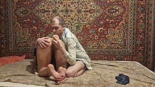 wanna see this skinny russian slut stuff her ass with dildos?