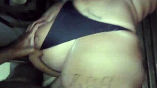 Chubby Brunette BBW Bareback Fucks Big Black Monster Cock in Sauna Gaping