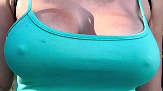 my italian milf tits bounce hard nipples out in miami streets