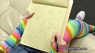 perv redhead teen patient craves doctor's cock gagging deep in throat and pussy