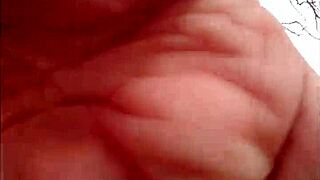 I kneel in the garden sucking his cock outdoors publicly exposed