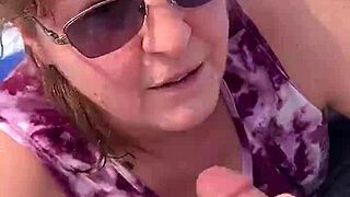 nicebigddd gives a public dick sucking outdoors with her natural tits bouncing