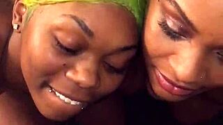 black couple's steamy shower turns into wild double facial cumshot