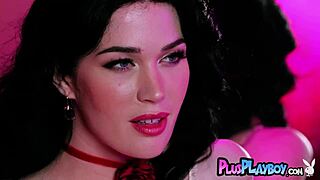 EVEN CLAIRE FLASHES TITS AND PUSSY IN LINGERIE POSE