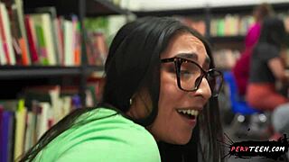 Sneaky teen 18+ sucks cock under class desk - you won't believe the deepthroat!