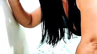 hot white stepdaughter sucks oiled big black stepdad cock on halloween.