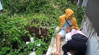 Pinay student slut bends over for teacher's doggystyle pounding in cemetery scandal