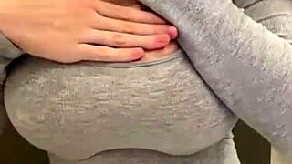 stepmom sneaks in with those naked milky natural tits to suck cock on webcam